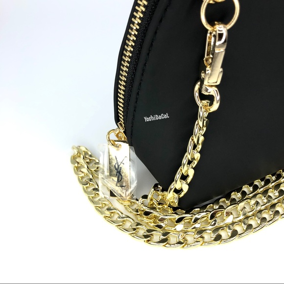 🆕 YSL Beauty Cosmetic Pouch to Crossbody Bag Purse, Black / Gold, New Handbag - Picture 3 of 11